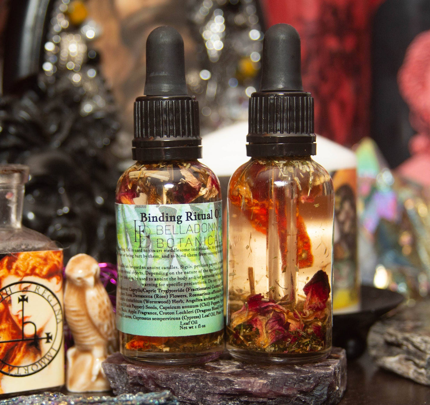 “Binding ritual oil used for protection, restriction, and defensive spell work.”
