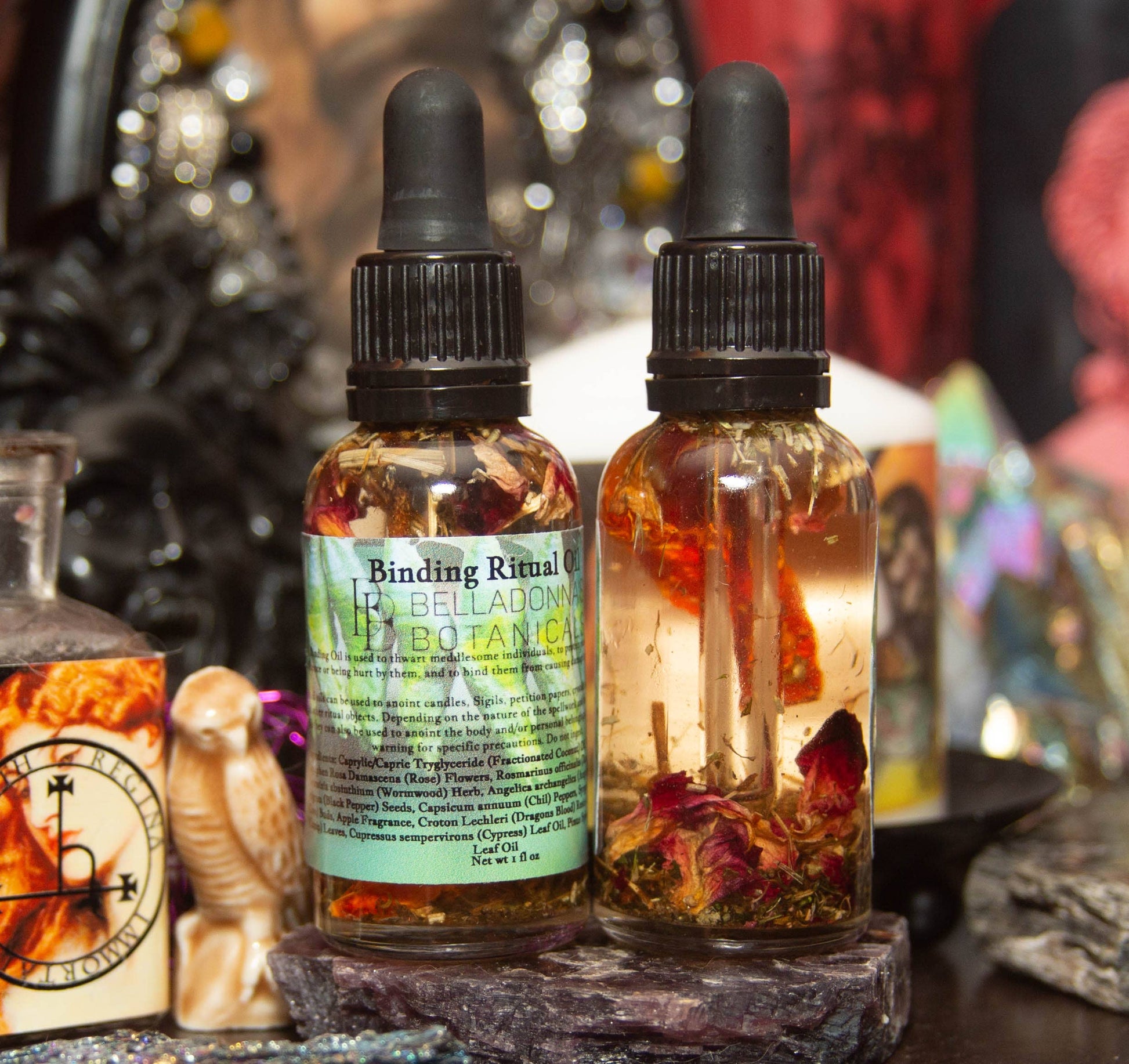 “Binding ritual oil used for protection, restriction, and defensive spell work.”