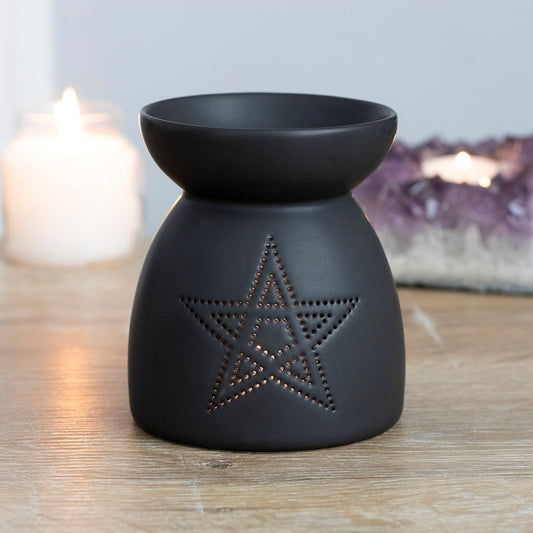 Gothic Black Pentagram Oil Burner